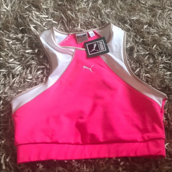 Puma crop top workout gym Sz XL pink - Picture 3 of 4
